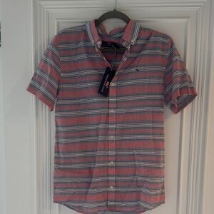 Vineyard Vines Pink and Blue Striped Button Down Shirt